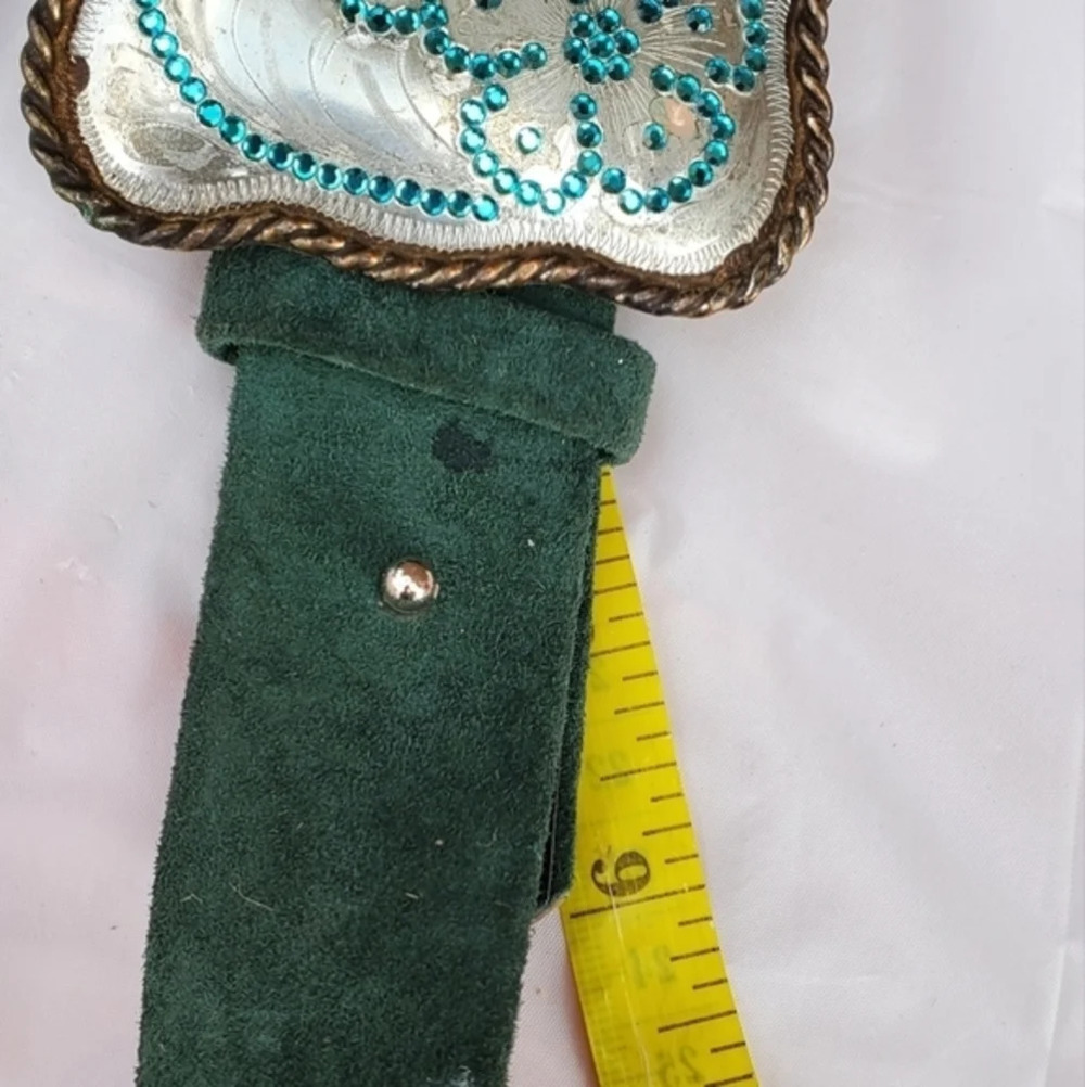 Vintage  Western jeweled‎ buckle belt S/ M - Picture 8 of 10